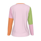 Autumn Vibes Colorblock Long Sleeve Tee | 100% Cotton Women's Fall Shirt