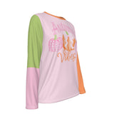 Autumn Vibes Colorblock Long Sleeve Tee | 100% Cotton Women's Fall Shirt