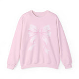 Blush Pink Vintage Bow Fleece Crewneck Sweatshirt