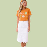 Pastel Pumpkin & Bow Graphic Tee | 100% Cotton Fall T-Shirt