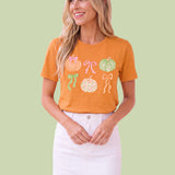Pastel Pumpkin & Bow Graphic Tee | 100% Cotton Fall T-Shirt