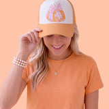 Pumpkin Bow Curved Brim Snapback Cap