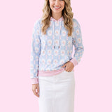 Pastel Pumpkin Toile Women's Fleece Hoodie | Soft Long Sleeve Hooded Pullover