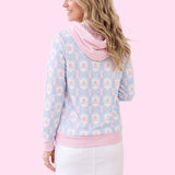 Pastel Pumpkin Toile Women's Fleece Hoodie | Soft Long Sleeve Hooded Pullover