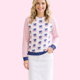 Pink Bow Pumpkin Lightweight Women's Sweatshirt