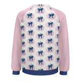 Pink Bow Pumpkin Lightweight Women's Sweatshirt