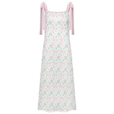 Pink Pumpkin Tie-Strap Maxi Dress | Feminine Fall Ankle Dress