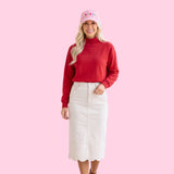 FA LA LA Embroidered Pink Cotton Baseball Cap | Women's Christmas Duckbill Hat