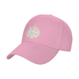 Pink Floral Pumpkin Baseball Cap