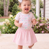 Pink Bow Floral Baby Bodysuit | 100% Organic Cotton Infant Onesie