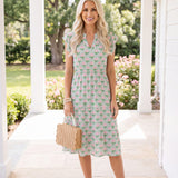 Pink Floral Cap Sleeve Midi Dress | Soft Milk Silk Tiered Dress