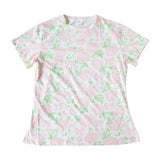 Pink Rose & Bow Floral Cotton T-Shirt | 190GSM Cotton