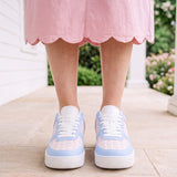 Pink Bow Leather Casual Sneakers