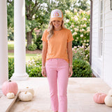 Pumpkin Bow Curved Brim Snapback Cap