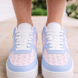 Pink Bow Leather Casual Sneakers