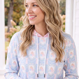 Pastel Pumpkin Toile Women's Fleece Hoodie | Soft Long Sleeve Hooded Pullover