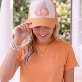 Pumpkin Bow Curved Brim Snapback Cap