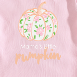 Mama's Little Pumpkin Cotton Baby Bodysuit | Pink Fall Baby One Piece