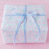 Pink Bow & Floral Garden Gift Wrap Roll
