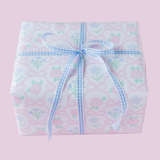 Pink Bow & Floral Garden Gift Wrap Roll