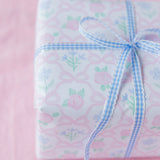 Pink Bow & Floral Garden Gift Wrap Roll
