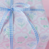 Pink Bow & Floral Garden Gift Wrap Roll