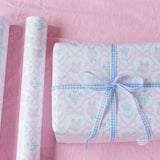 Pink Bow & Floral Garden Gift Wrap Roll