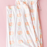 Pumpkin Bow Women's V-Neck Long Sleeve Pajama Set | Soft Faux Cotton Lounge Set with Pockets