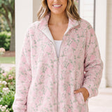 Blush Rose Sherpa Zip-Up Jacket