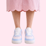 Pink Bow Leather Casual Sneakers