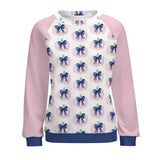 Pink Bow Pumpkin Lightweight Women's Sweatshirt