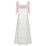 Pink Pumpkin Tie-Strap Maxi Dress | Feminine Fall Ankle Dress
