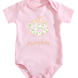 Mama's Little Pumpkin Cotton Baby Bodysuit | Pink Fall Baby One Piece