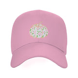 Pink Floral Pumpkin Baseball Cap